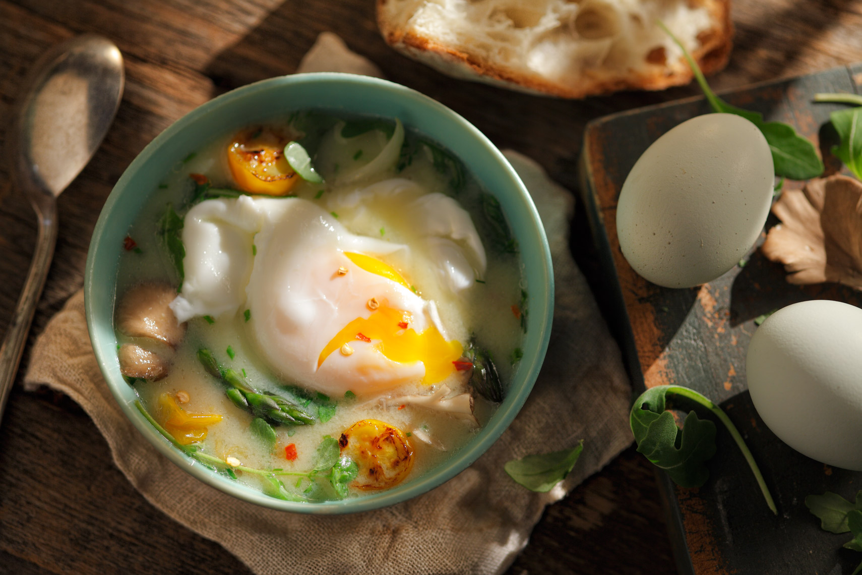 Egg Soup Broken Yoke Food Photography- © Aristo Studios