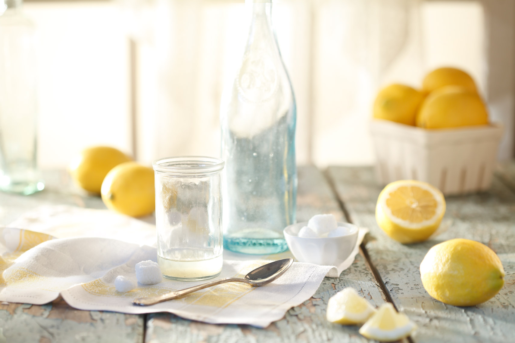 Lemons On Blue Surface-Beverage Food Photography- © Aristo Studios